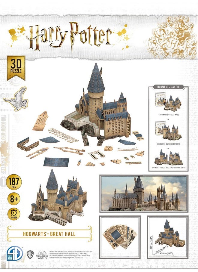 4D Cityscape Harry Potter Great Hall Paper 3D Puzzle Standard, Multicolored