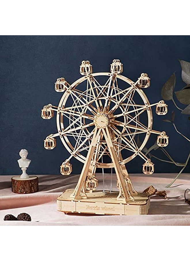 Rolife 3D Wooden Puzzle for Adults,Mechanical DIY Crafts Kits for Kids,Ferris Wheels Music Model Kits to Build,Brain Teaser Puzzles for Boys and Girls
