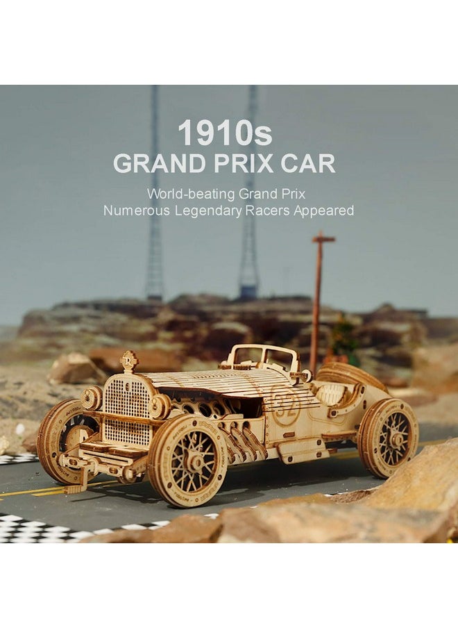 ROBOTIME Model Car Kits - Wooden 3D Puzzles - Model Cars to Build for Adults 1:16 Scale Model Grand Prix Car