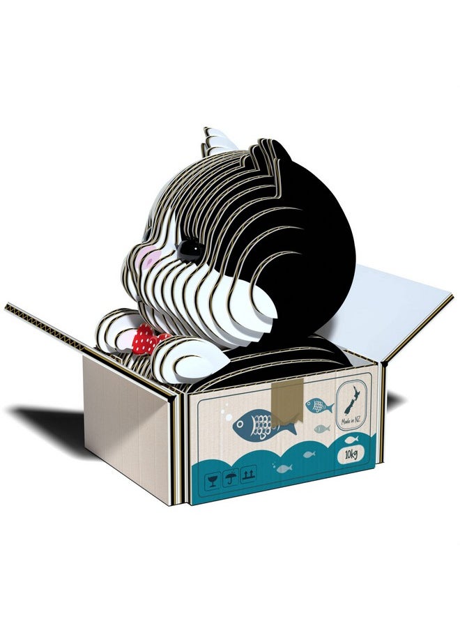 Eugy Cat - Tuxedo 3D Puzzle, 32 Piece Eco-Friendly Educational Learning Puzzles for Kids 6+