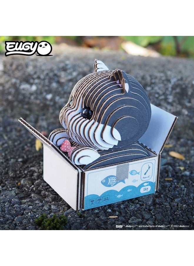 Eugy Cat - Tuxedo 3D Puzzle, 32 Piece Eco-Friendly Educational Learning Puzzles for Kids 6+