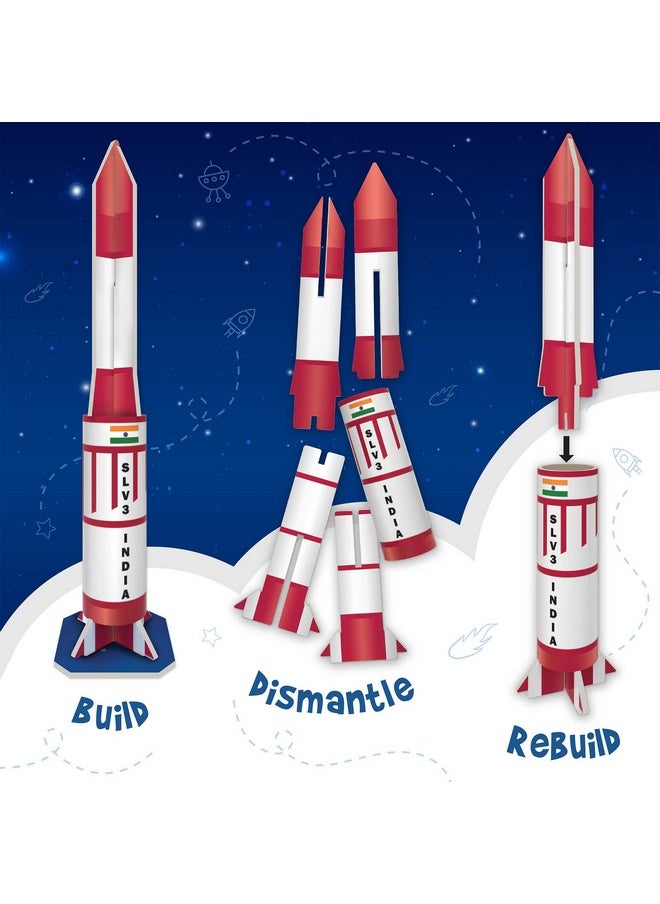 Imagimake Mapology - Isro India'S Space Odyssey|Rocket & Satellite Model Making 1 Piece Sets|Astronaut & Space Toys|Educational Toy Puzzle - 7+ Years|3D Puzzle Building Set,Multicolor