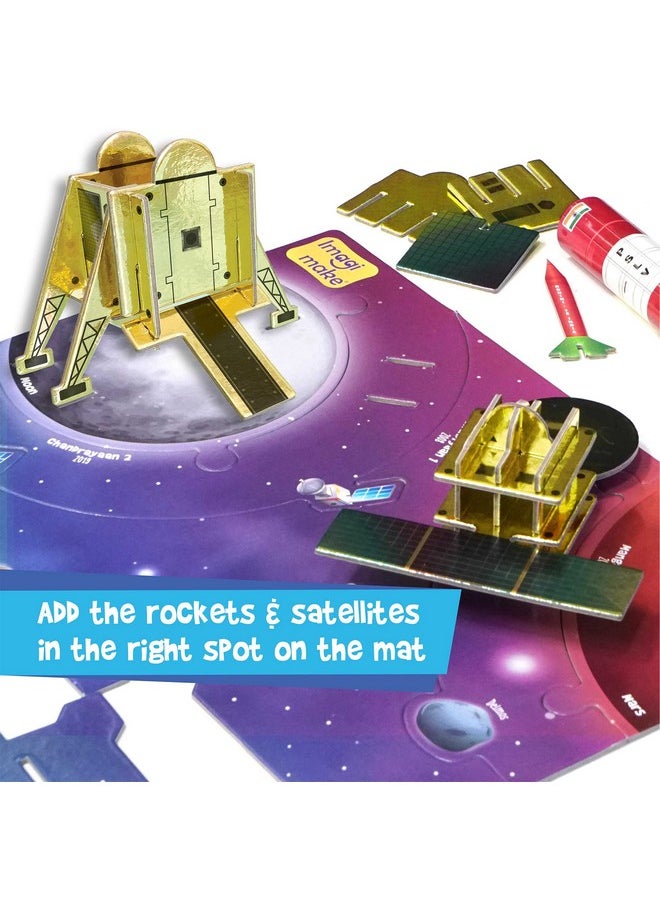 Imagimake Mapology - Isro India'S Space Odyssey|Rocket & Satellite Model Making 1 Piece Sets|Astronaut & Space Toys|Educational Toy Puzzle - 7+ Years|3D Puzzle Building Set,Multicolor