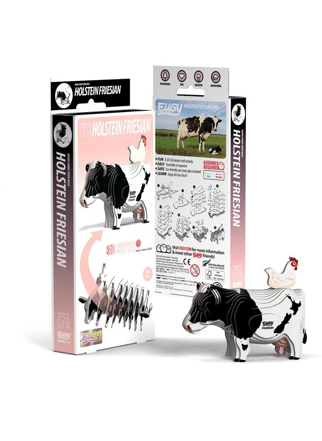Eugy Holstein Cow 3D Puzzle, 23 Piece Eco-Friendly Educational Toy Puzzles for Boys, Girls & Kids Ages 6+