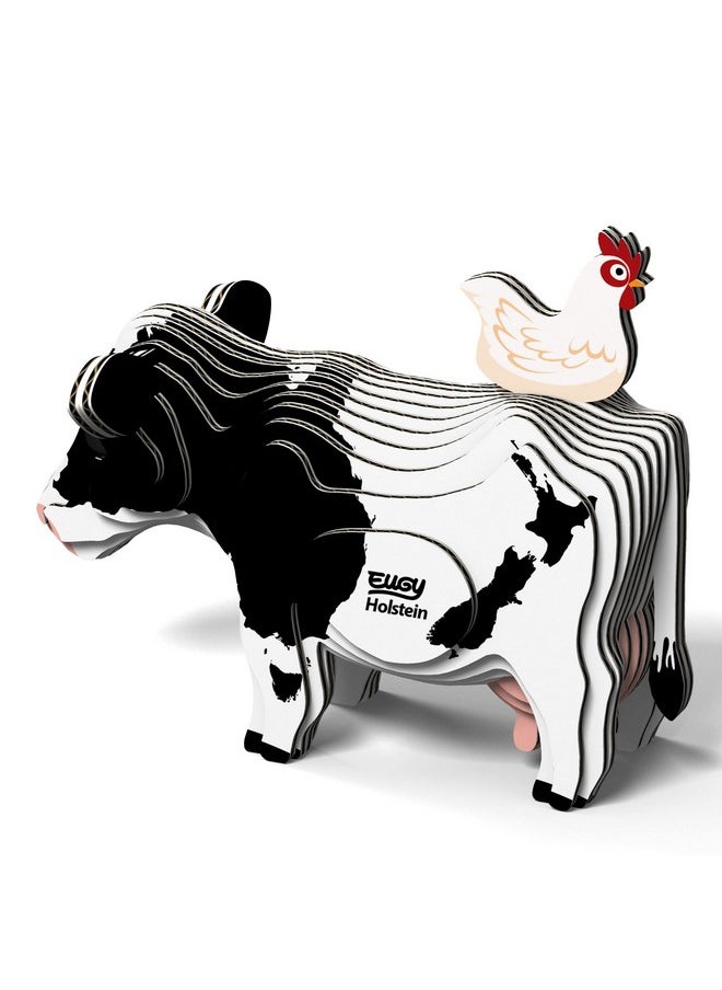 Eugy Holstein Cow 3D Puzzle, 23 Piece Eco-Friendly Educational Toy Puzzles for Boys, Girls & Kids Ages 6+