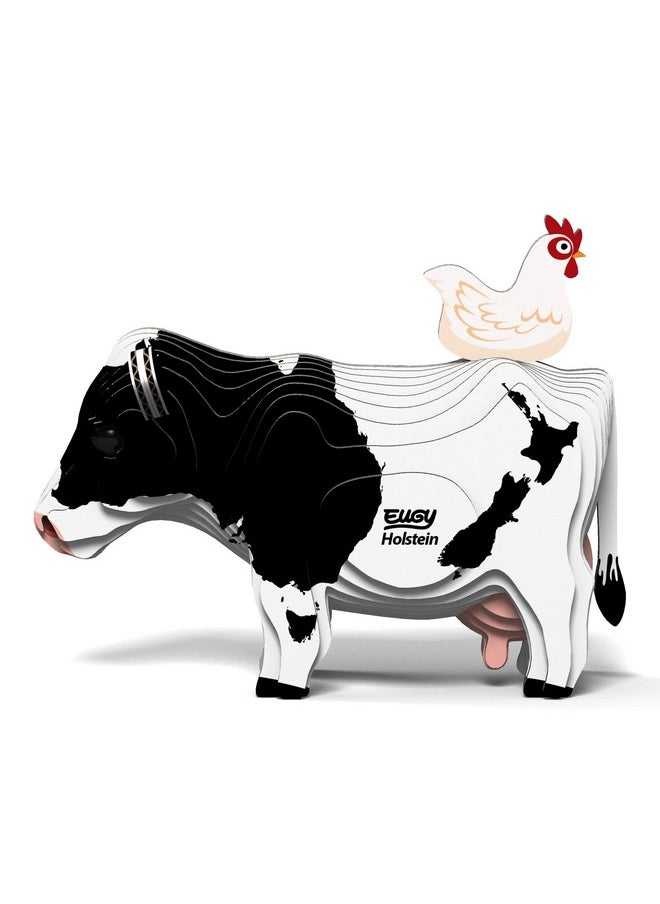 Eugy Holstein Cow 3D Puzzle, 23 Piece Eco-Friendly Educational Toy Puzzles for Boys, Girls & Kids Ages 6+