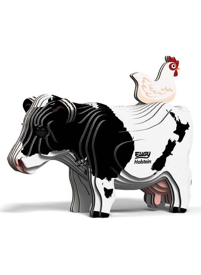 Eugy Holstein Cow 3D Puzzle, 23 Piece Eco-Friendly Educational Toy Puzzles for Boys, Girls & Kids Ages 6+