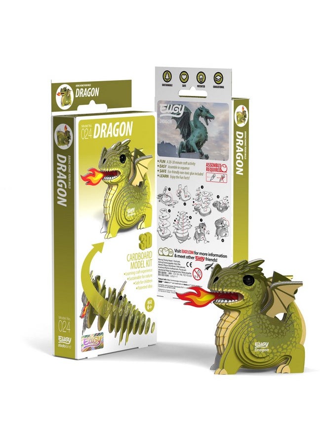 Eugy Dragon 3D Puzzle, 26 Piece Eco-Friendly Educational Toy Puzzles for Boys, Girls & Kids Ages 6+