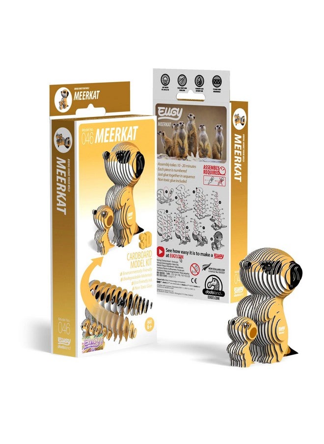 Eugy Meerkat 3D Puzzle, 40 Piece Eco-Friendly Educational Toy Puzzles for Boys, Girls & Kids Ages 6+
