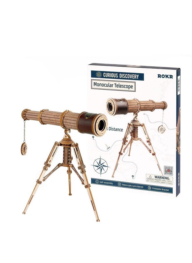 ROKR 3D Wooden Puzzles-Model Building Kits-DIY Kits for Adults-Wooden Monocular Telescope Science Gifts Kits for Adults Kids