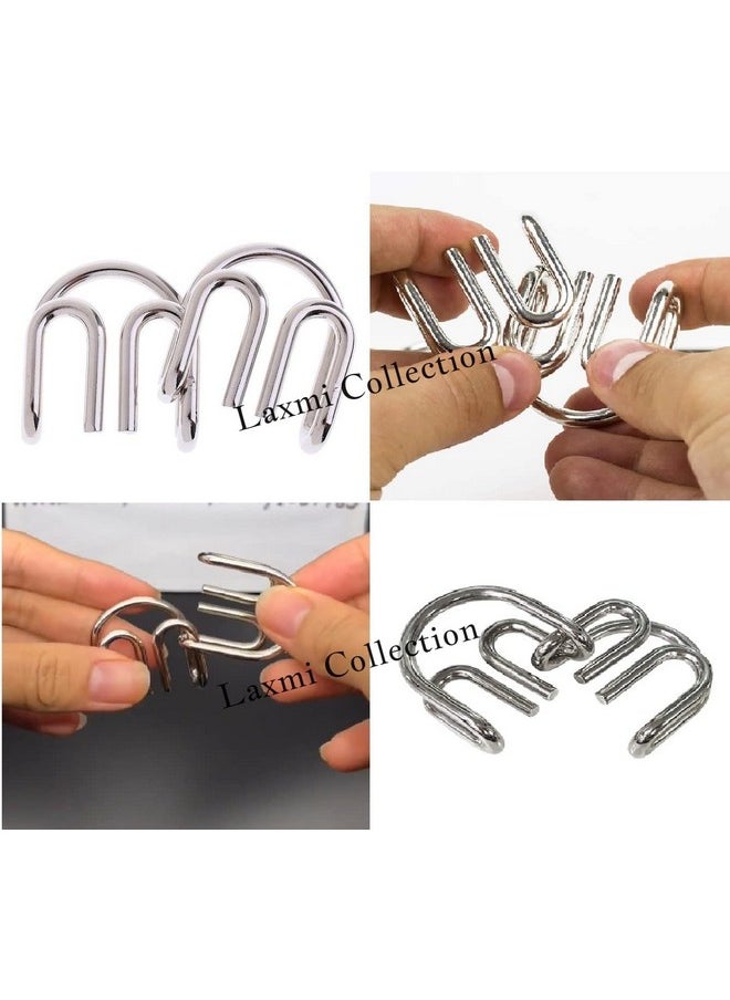 Laxmi Collection Learning/Educational Stainless Steel Metal M W Puzzles Brain Teaser Set IQ Busters Magic Perplexing Mind Game Intellectual Toy for Kids Adults |Multicolor|