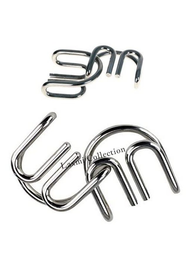 Laxmi Collection Learning/Educational Stainless Steel Metal M W Puzzles Brain Teaser Set IQ Busters Magic Perplexing Mind Game Intellectual Toy for Kids Adults |Multicolor|