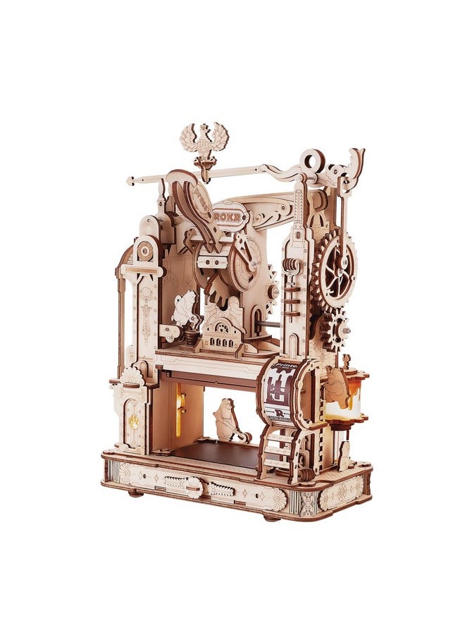 ROKR 3D Puzzle for Adults, Classic Printing Press Wooden Puzzles Model Building Kits, DIY Wood Crafts Cool Toys Birthday, Collage Aesthetic, STEM Art Hobbies for Men Women (LK602)