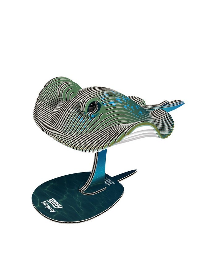 Eugy Stingray 3D Puzzle - 50 Piece Eco-Friendly Educational Toy Puzzle for Boys, Girls & Kids Ages 6+