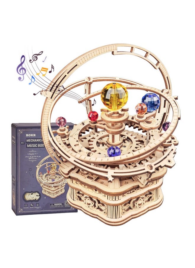 ROKR 3D Puzzles for Adults-Starry Night Music Box Kit-Wooden Puzzles Science Gifts for Adults-Gifts for Teenage Boys Girls