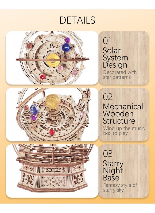 ROKR 3D Puzzles for Adults-Starry Night Music Box Kit-Wooden Puzzles Science Gifts for Adults-Gifts for Teenage Boys Girls