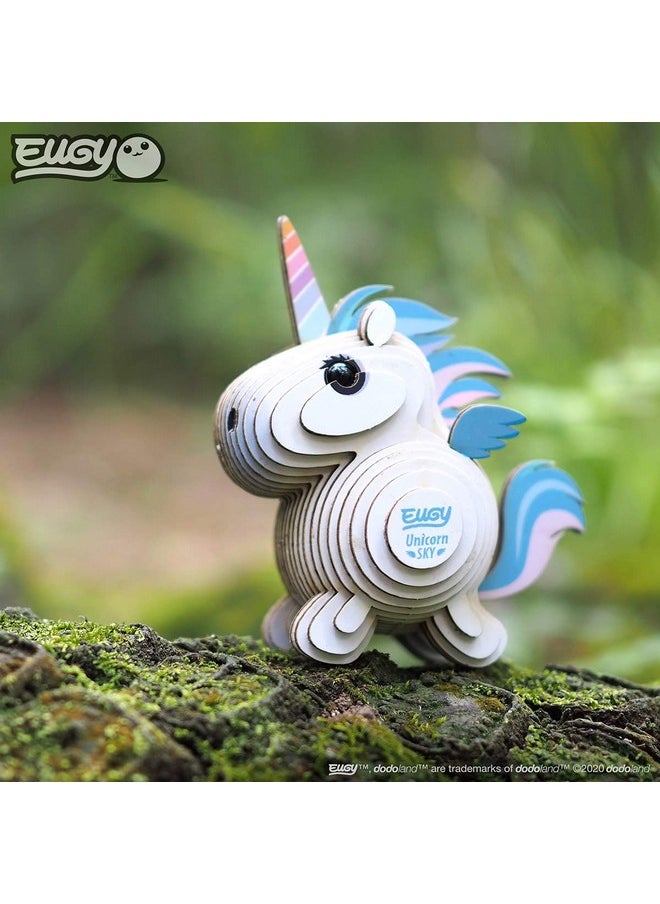 Eugy Unicorn Sky 3D Puzzle, 28 Piece Eco-Friendly Educational Toy Puzzles for Boys, Girls & Kids Ages 6+
