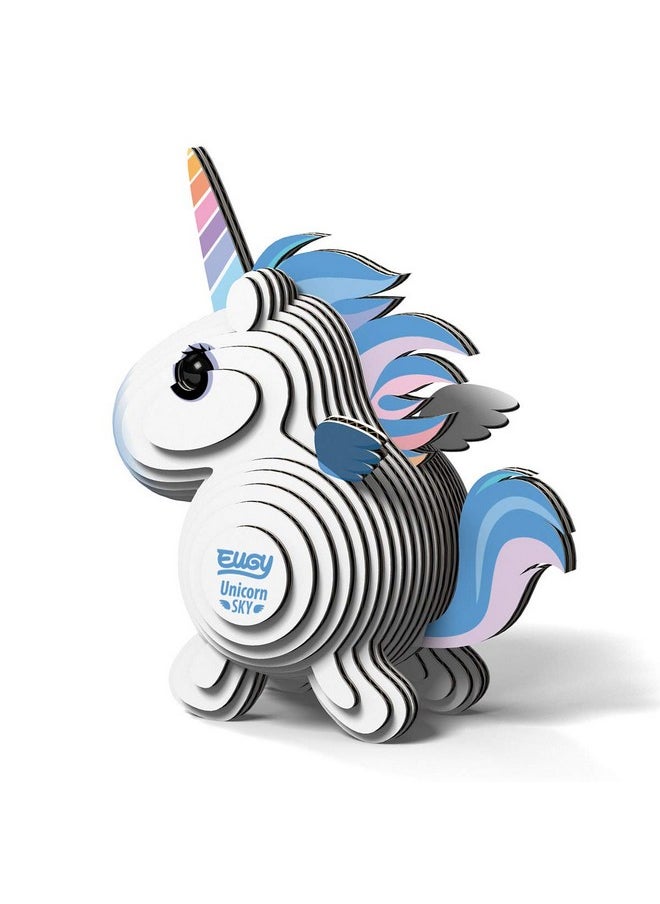 Eugy Unicorn Sky 3D Puzzle, 28 Piece Eco-Friendly Educational Toy Puzzles for Boys, Girls & Kids Ages 6+