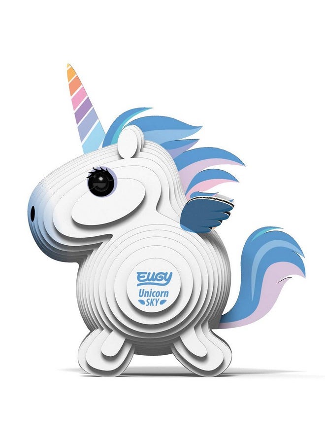 Eugy Unicorn Sky 3D Puzzle, 28 Piece Eco-Friendly Educational Toy Puzzles for Boys, Girls & Kids Ages 6+