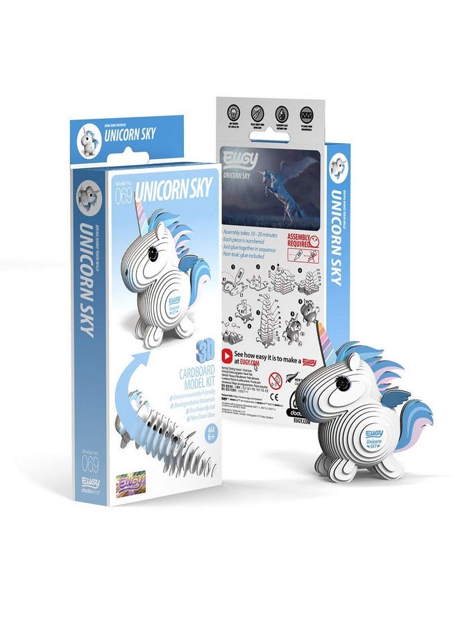 Eugy Unicorn Sky 3D Puzzle, 28 Piece Eco-Friendly Educational Toy Puzzles for Boys, Girls & Kids Ages 6+