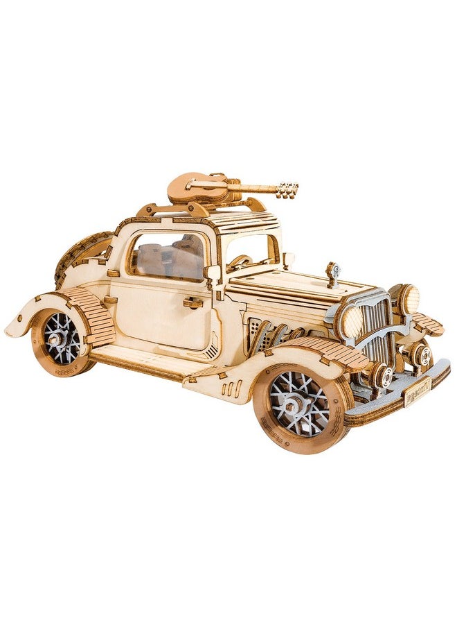 ROBOTIME 3D Wooden Puzzles Car DIY Model Kits to Build Wooden Model Vintage Car Craft Gift for Collection Lover