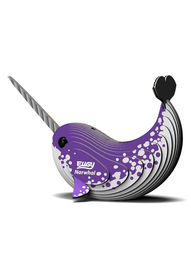 Eugy Narwhal 3D Puzzle, 23 Piece Eco-Friendly Educational Toy Puzzles for Boys, Girls & Kids Ages 6+