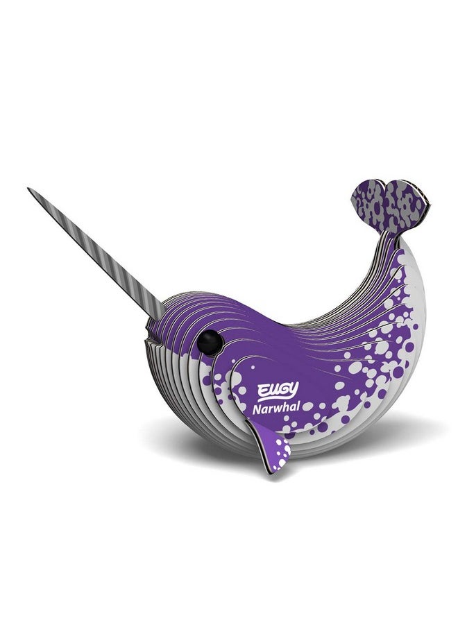 Eugy Narwhal 3D Puzzle, 23 Piece Eco-Friendly Educational Toy Puzzles for Boys, Girls & Kids Ages 6+