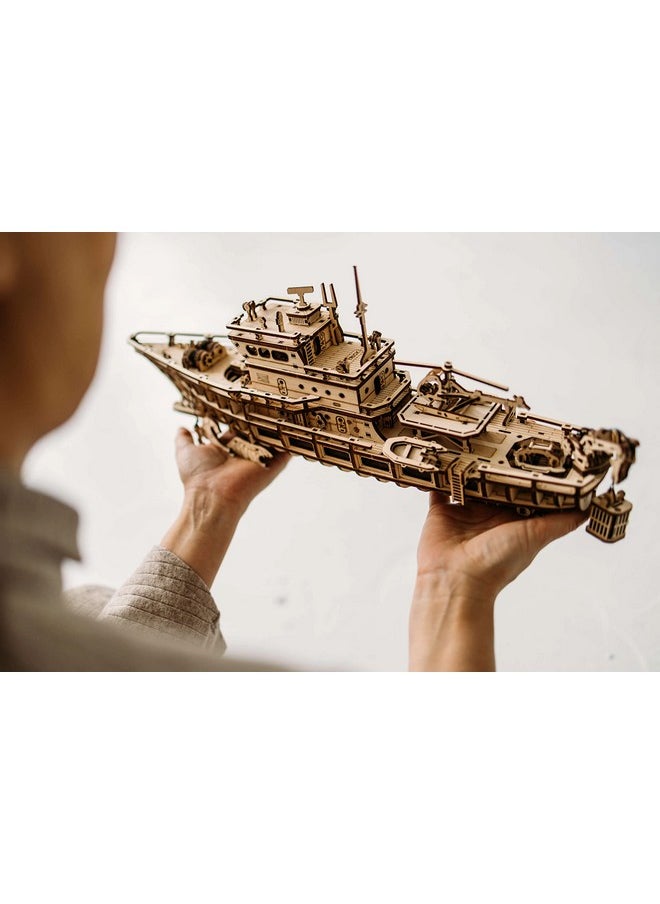 Wood Trick Yacht Mechanical 3D Wooden Puzzles for Adults and Kids to Build - Rides up to 8 ft - Model Kits for Adults - DIY Wooden Models for Adults to Build