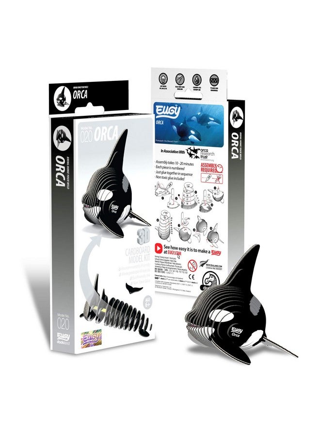 Eugy Orca Killer Whale 3D Puzzle, 25 Piece Eco-Friendly Educational Toy Puzzles for Boys, Girls & Kids Ages 6+
