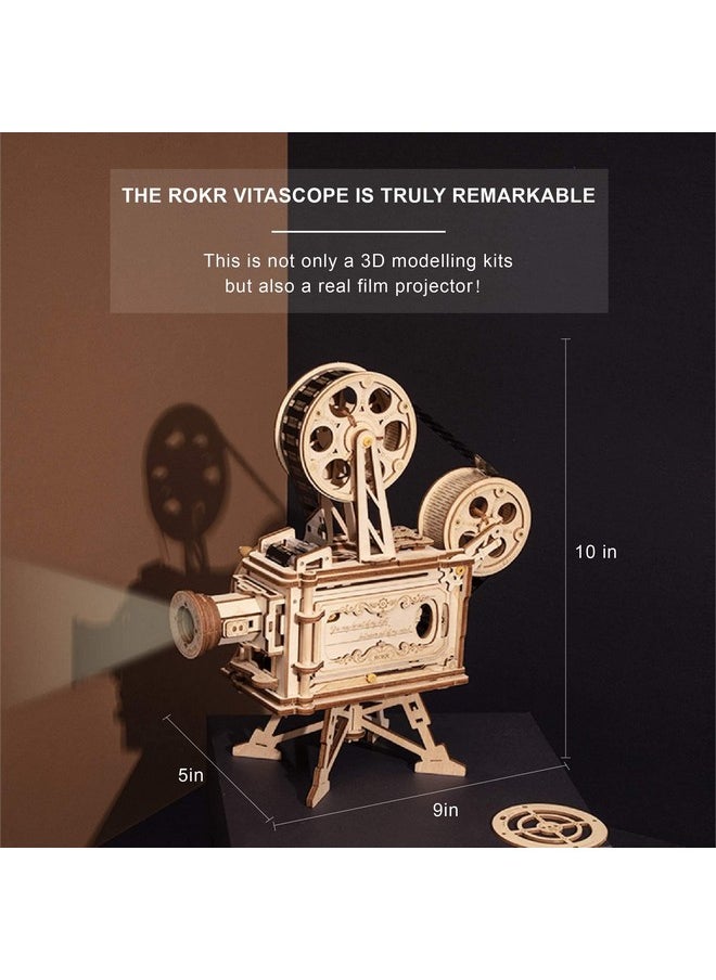 ROKR 3D Wooden Puzzles Vitascope for Adults - Model Building Kits Mechanical Construction for Adults to Build, Educational Brain Teaser DIY Crafts Kits, Halloween Collection Gifts for Men (Vitascope)