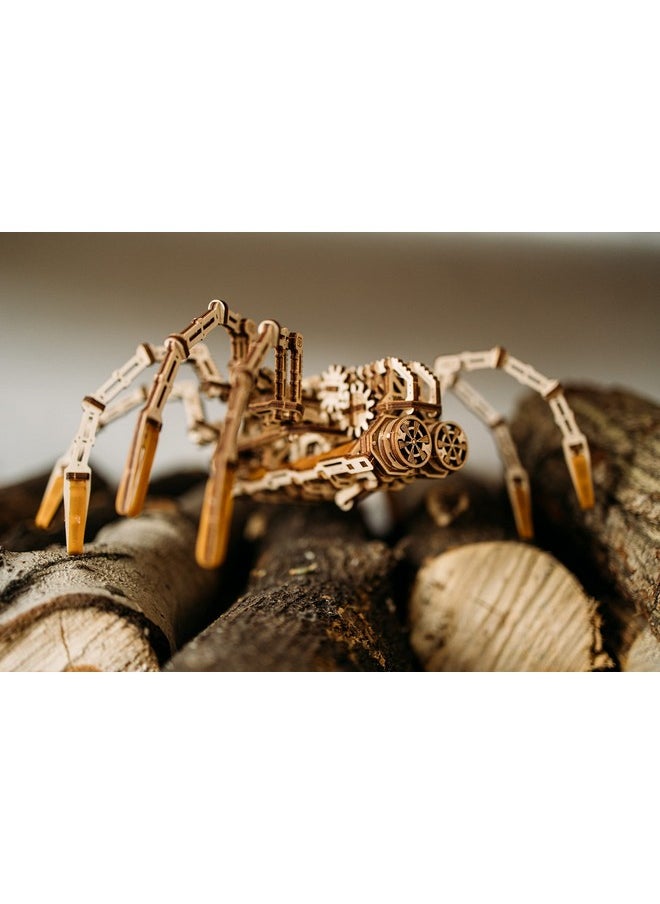 Wood Trick Mechanical Spider 3D Wooden Puzzle - Runs up to 7 feet - Wooden Model Kit for Adults and Kids to Build