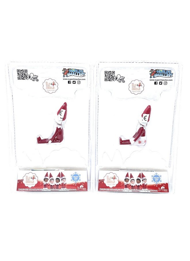 Worlds Smallest World's Smallest Elf on The Shelf Bundle Set of 2 Boy and Girl Light Tone - 4 Inches Tall!