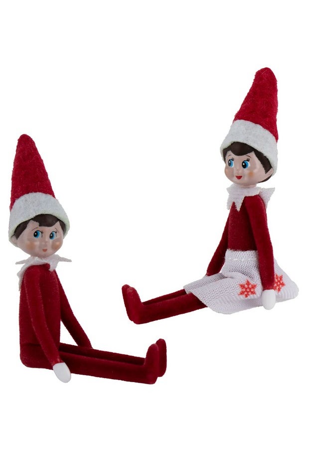 Worlds Smallest World's Smallest Elf on The Shelf Bundle Set of 2 Boy and Girl Light Tone - 4 Inches Tall!