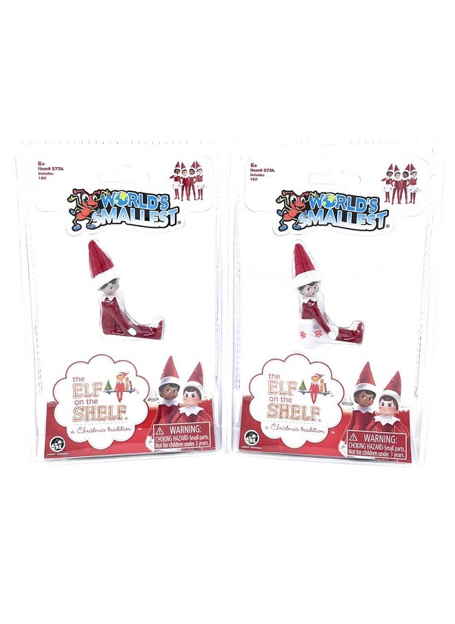 Worlds Smallest World's Smallest Elf on The Shelf Bundle Set of 2 Boy and Girl Light Tone - 4 Inches Tall!