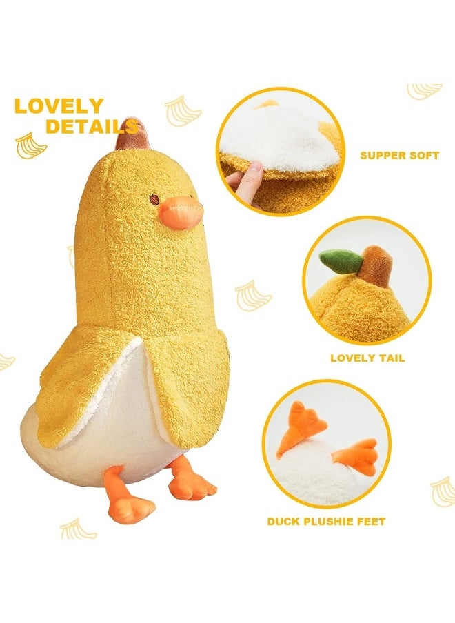 Banana Duck Plush Toy Cute Plushie Hugging Plush Pillow Duck Stuffed Animal For Girls And Boys Yellow 12 Inch