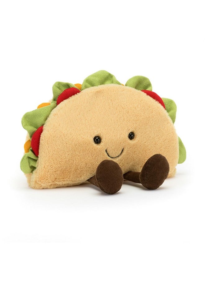 Jellycat Amuseables Taco Stuffed Toy, 6.5 inches | Food Plush | Fun Gift Idea