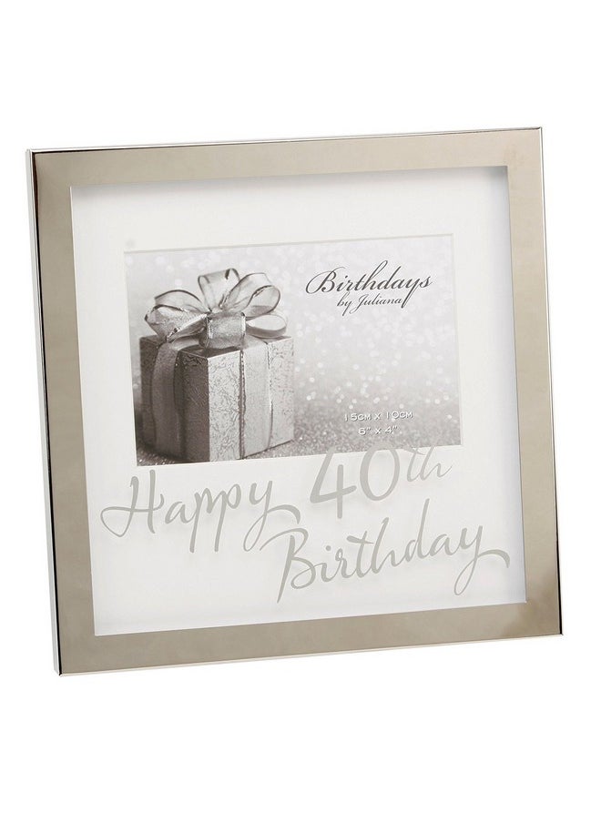 Oaktree Gifts 40th Silverplated Edge Box Frame 6 x 4