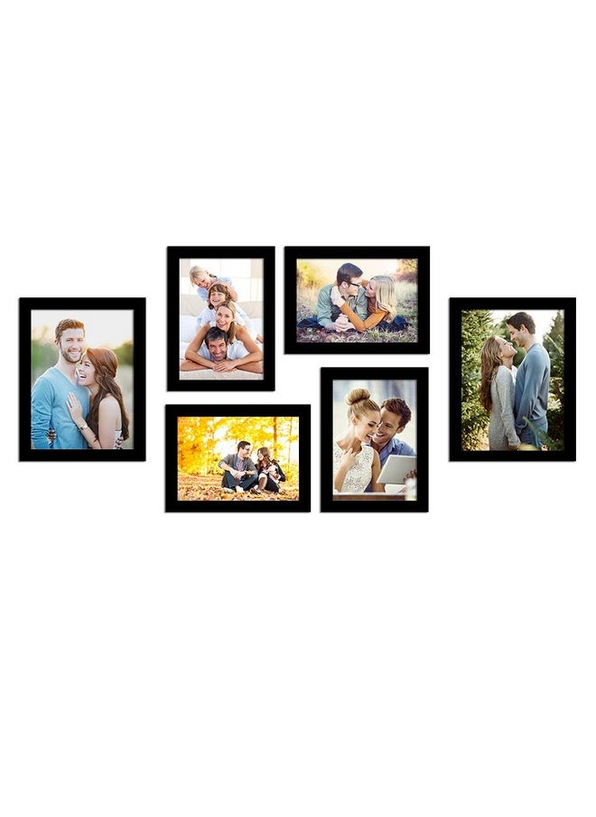 Art Street Photo Frame Wall Set Of 6 Black Rectangular Picture Frame For Home And Office Decoration Size -5X7,6X8 Inches Eco Series(Aspwteco23271),Medium Density Fibreboard;Synthetic Wood;Plexiglass