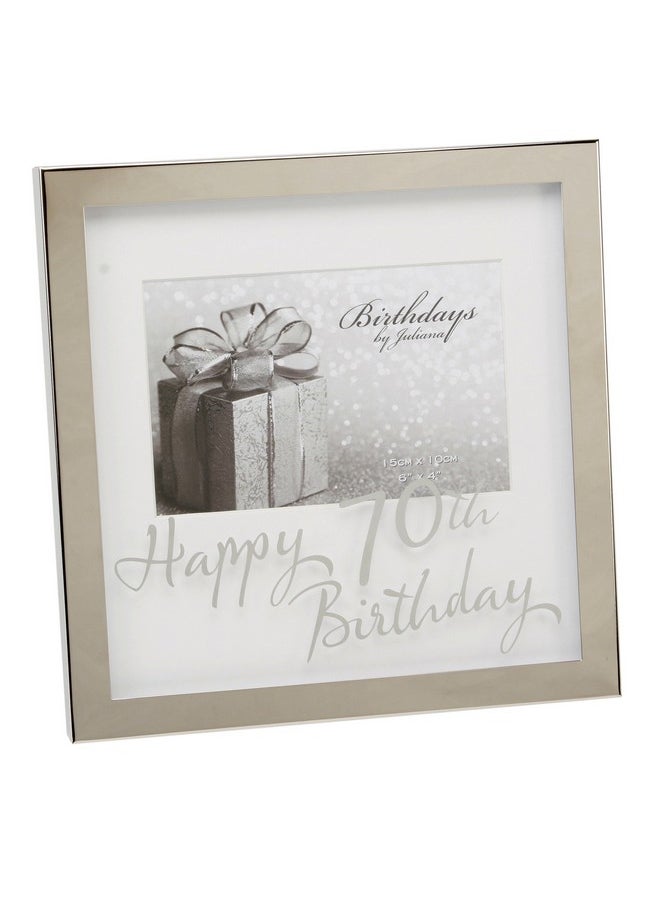 Oaktree Gifts 70th Silverplated Edge Box Frame 6 x 4