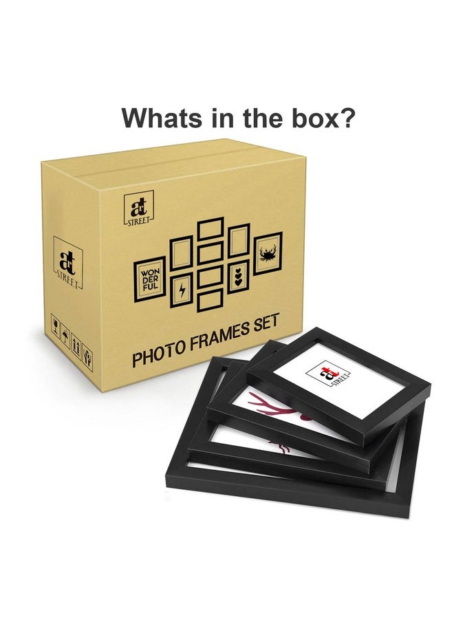Art Street A4 Document Photo Frame set of 3 Black Photo Frames for Home and Office decoration (Photo Size 8 x 12 Inches)