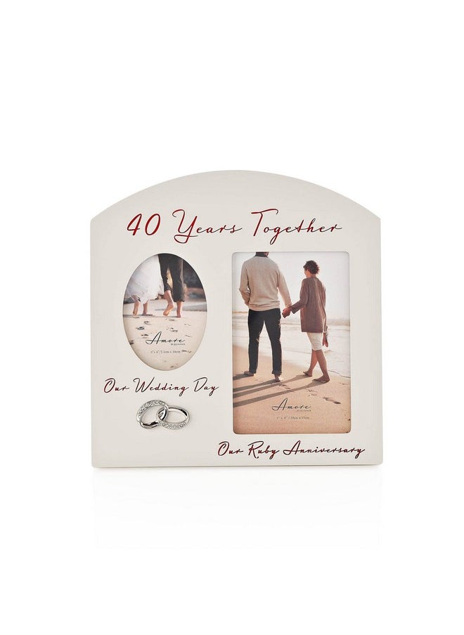 Oaktree Gifts Arched Double Frame 40 Years Together - 40th Anniversary