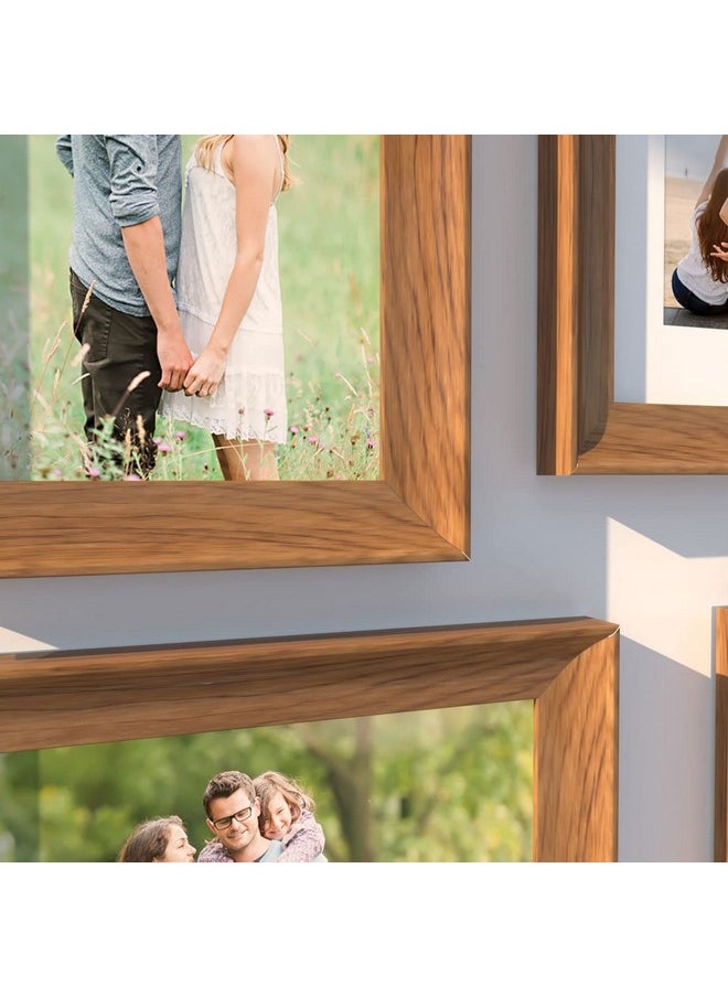 Art Street Set of 8 Wall Photoframes for Home Décor 3D-Timeline Rectangular Photo Frames for Wall and Living Room Decoration (10x12, 6x10, 5x7 Inchs, Natural Brown)