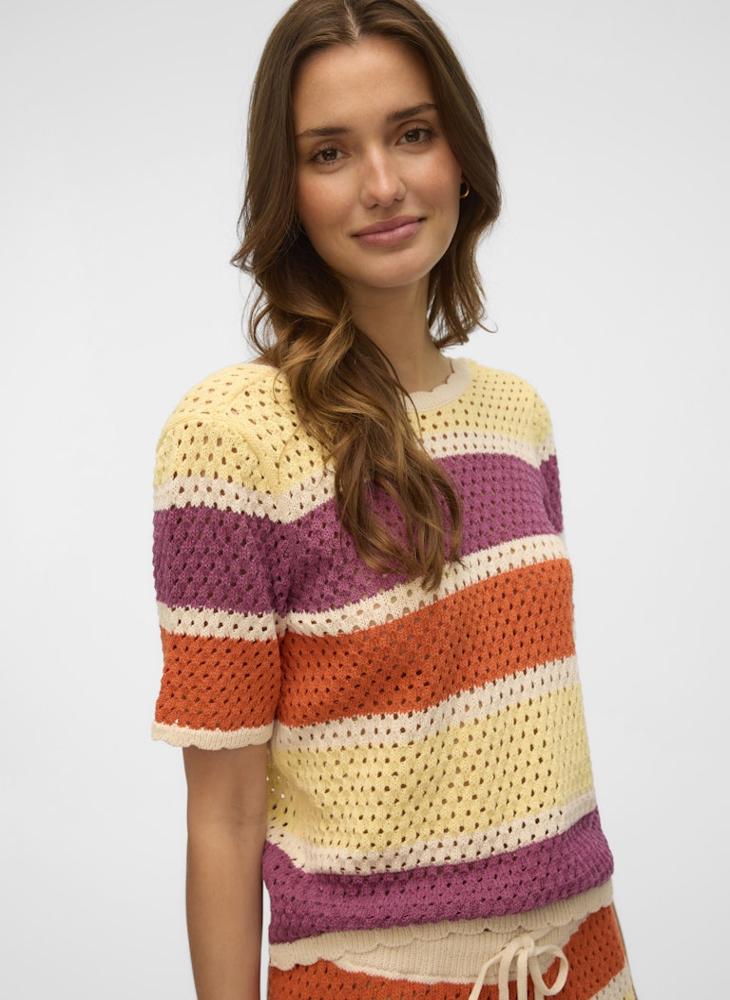 VMTRUE S/S DEEP BACK CROCHET TOP EXP