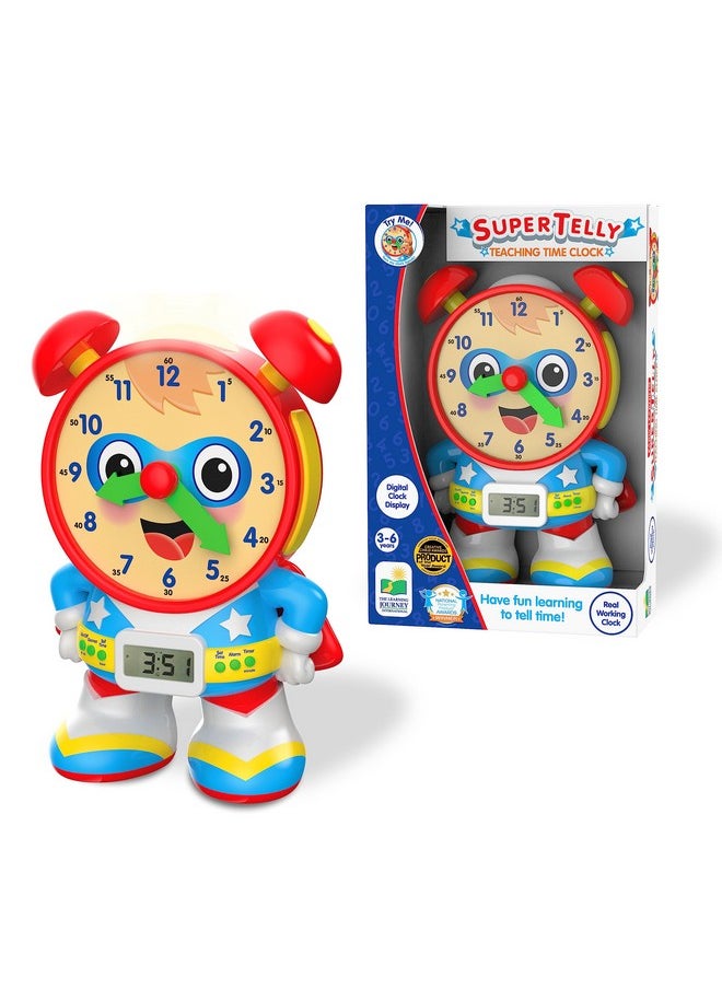 The Learning Journey - Super Telly Teaching Time Clock - Primary Color - Telling Time Teaching Clock - Toddler Toys & Gifts for Boys & Girls Ages 3 Years and Up - Award Winning Toys
