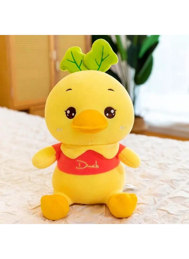 AVSHUB Soft Toy Duck Red T-Shirt Animal for Girls and Boys, Soft Toys Playing Home Decoration |Size 30 cm |Red Yellow