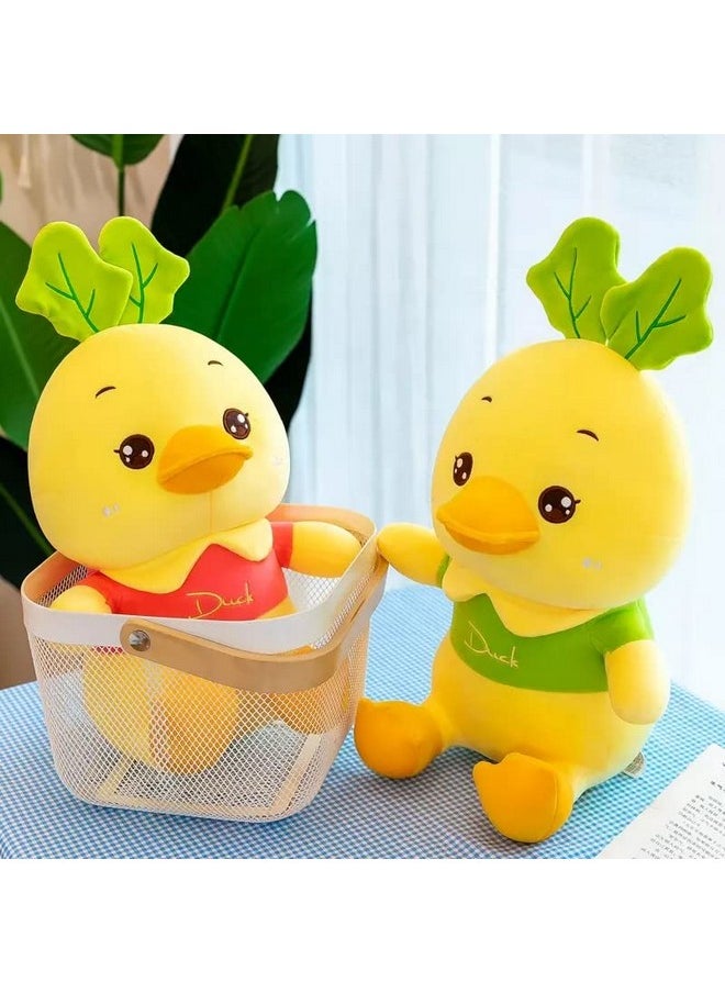 AVSHUB Soft Toy Duck Red T-Shirt Animal for Girls and Boys, Soft Toys Playing Home Decoration |Size 30 cm |Red Yellow
