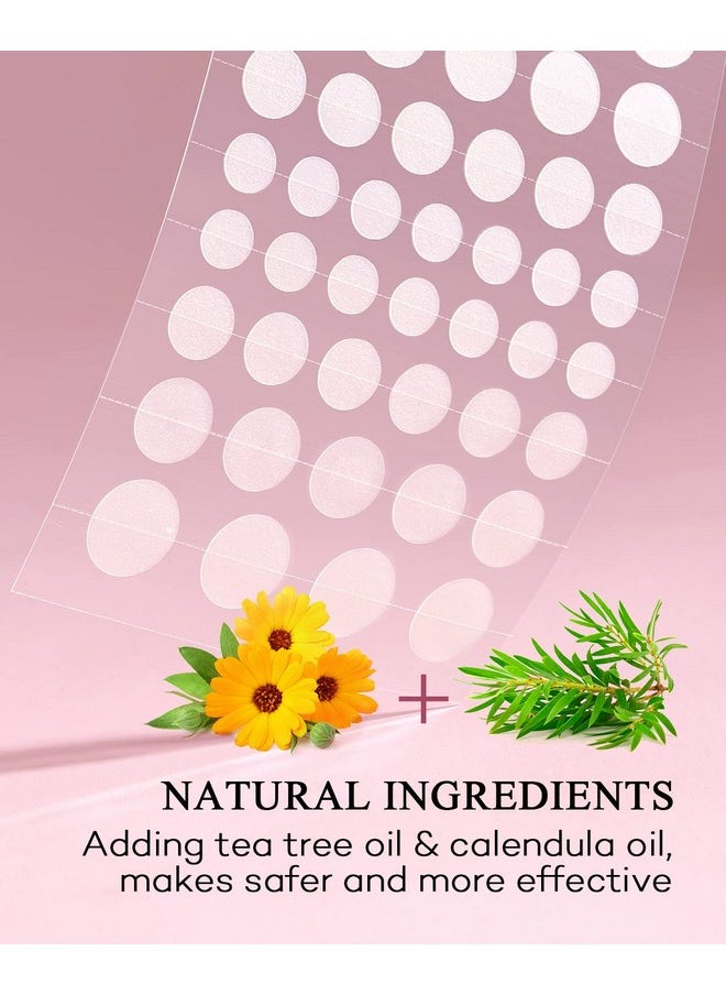 TKTK Pimple Patches Acne Patches for Face, 4 Sizes 180 Patches Hydrocolloid Acne Cover Patch, Clear Easy To Peel Acne Absorbing Zit Patch with Tea Tree & Calendula Oil