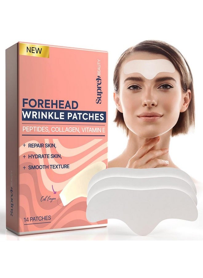 SupreH Forehead Wrinkle Patches For Anti-Wrinkle: Facial Wrinkle Patches for Forehead Fine Lines & Frown Lines - Overnight Mask with Peptide Collagen 14 PCS