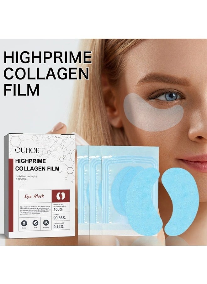 Highprime Collagen Film,Collagen Anti Wrinkle Patch For Smoother Skin Forehead Anti Wrinkle Patch Effective Facial Anti Wrinkle Patch Hydrates and Rejuvenates Skin 3Pieces