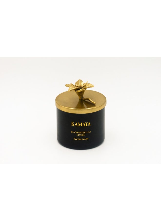 Fragrance - Hawaiian Plumeria Frangipani Secented candle 14 oz (400 gms) with gold lid with floral motif.